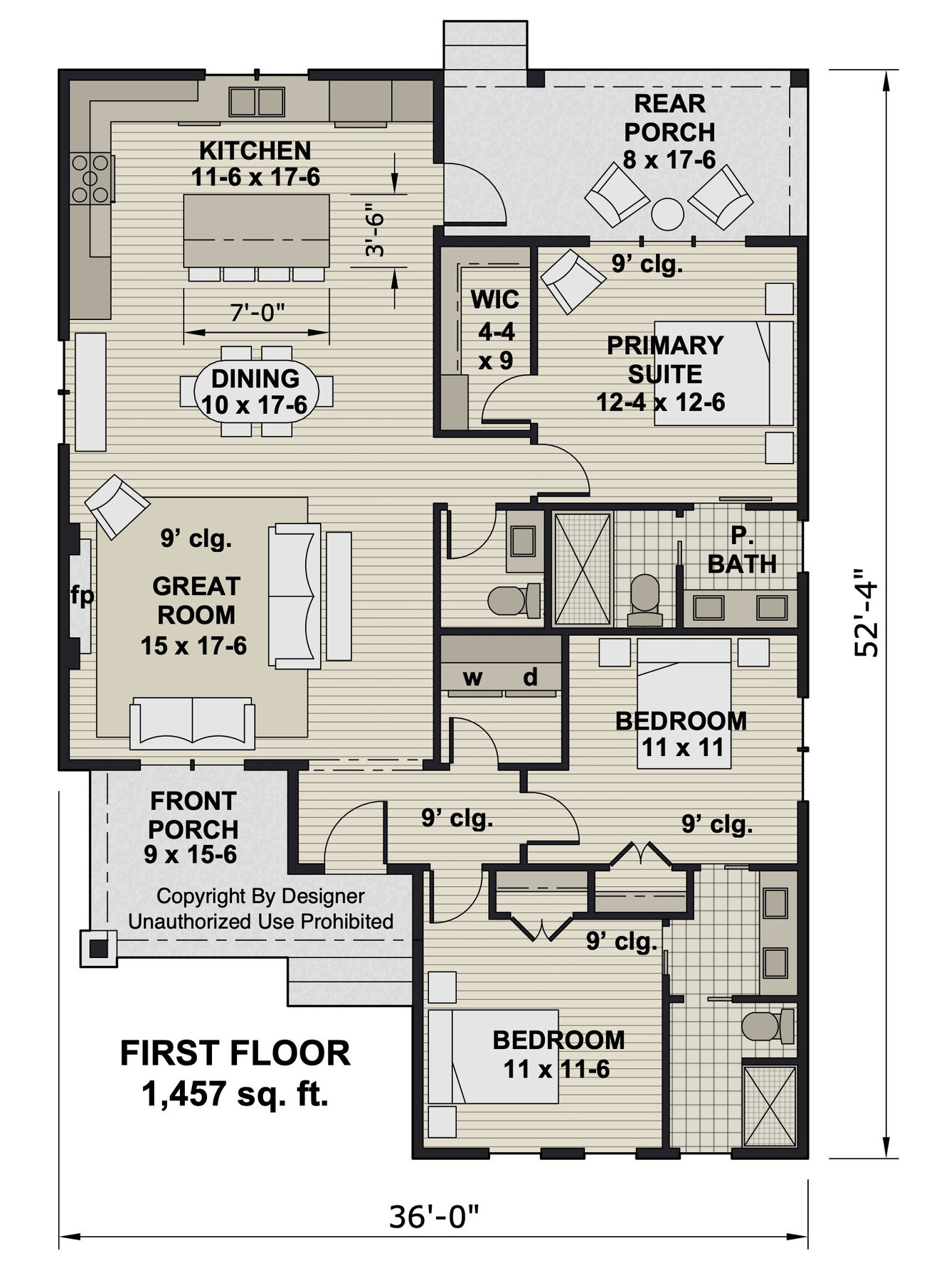 Craftsman House Plan - Jackson 80205 - 1st Floor Plan