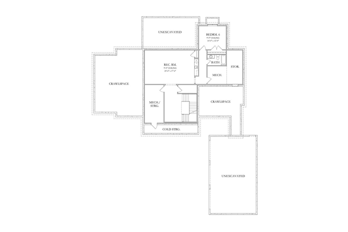 Colonial House Plan - Springdale 17949 - Basement Floor Plan