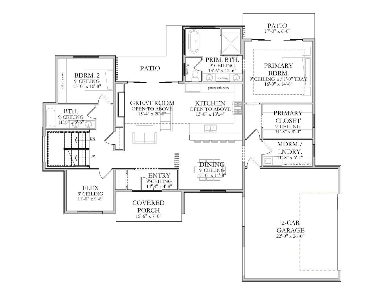 Modern House Plan - Yamakado 44774 - 1st Floor Plan