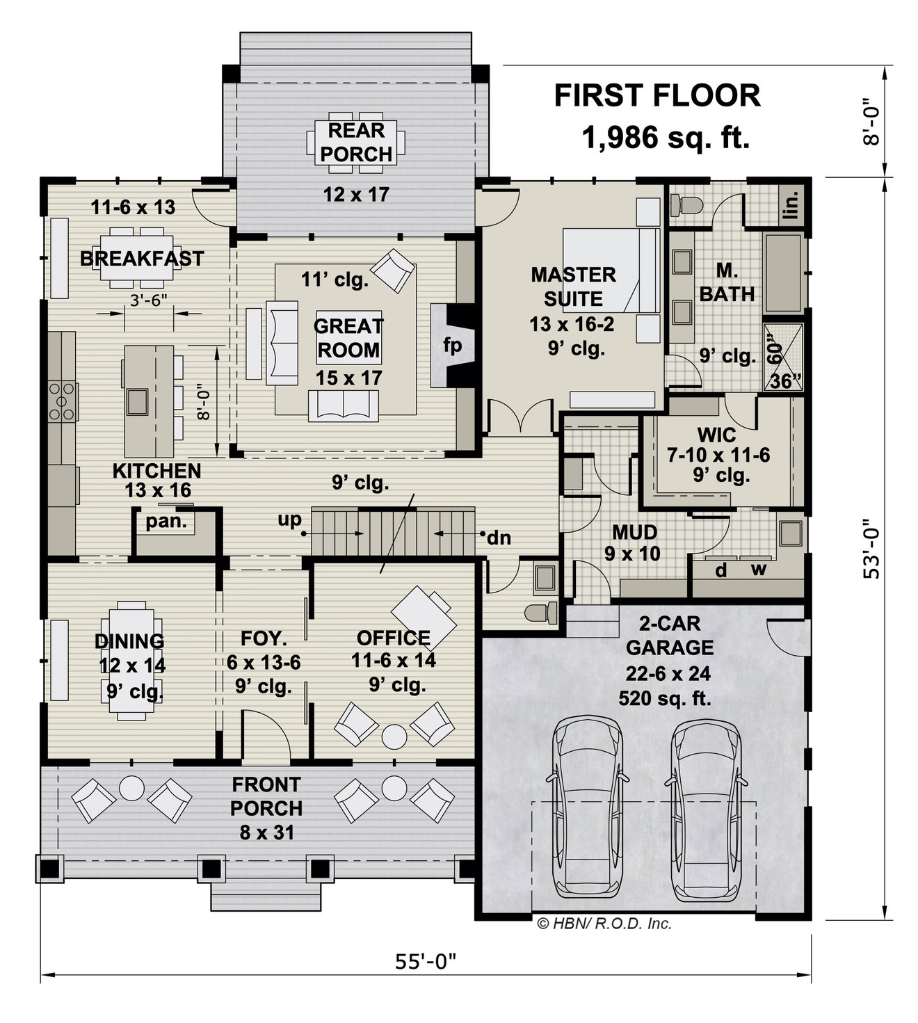 Craftsman House Plan - Crystal Downs 37012 - 1st Floor Plan