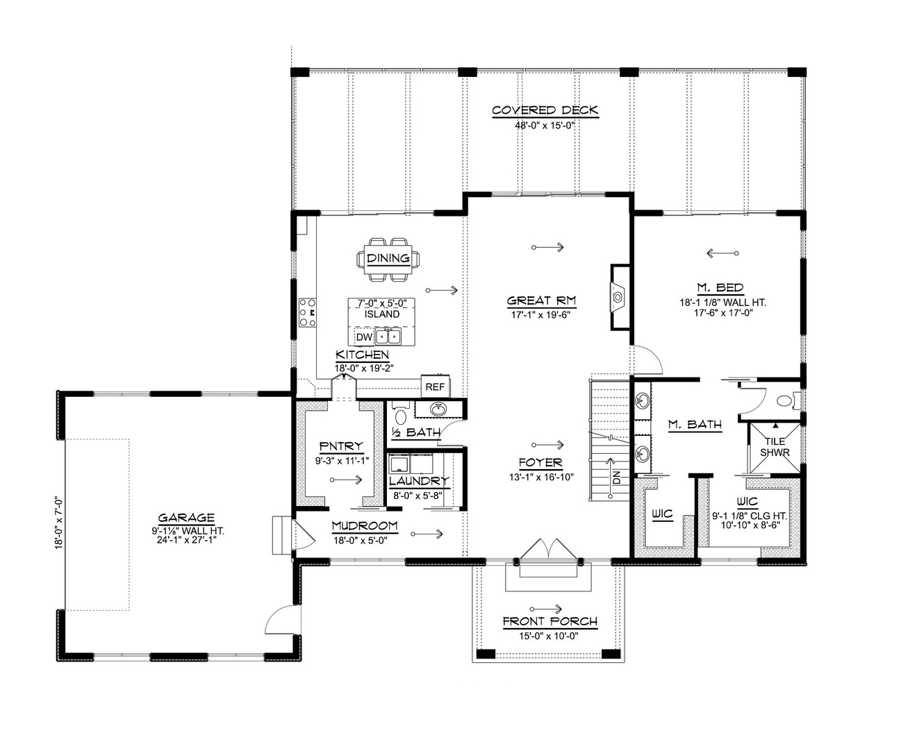 Contemporary House Plan - 84878 - 1st Floor Plan