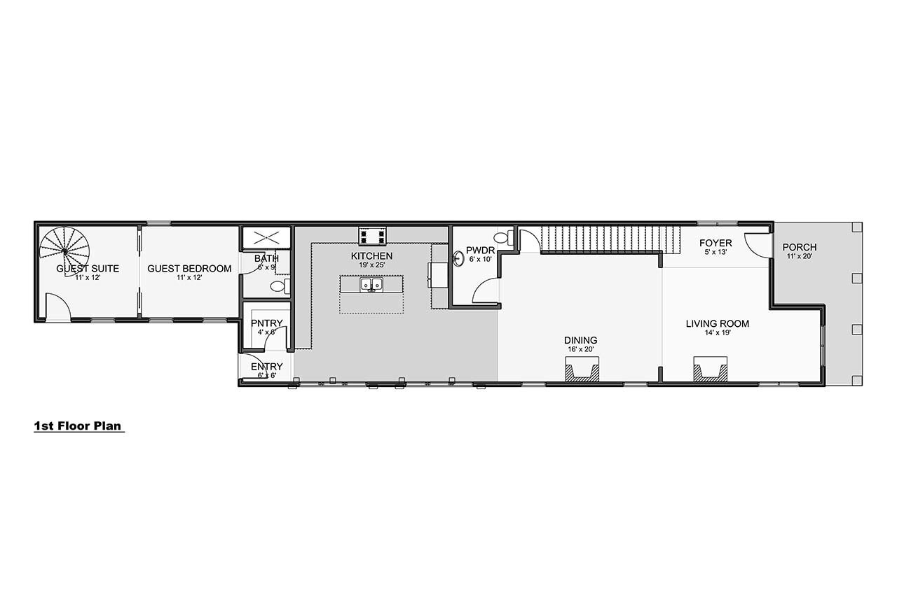 Contemporary House Plan - Hyde Park 42260 - 1st Floor Plan