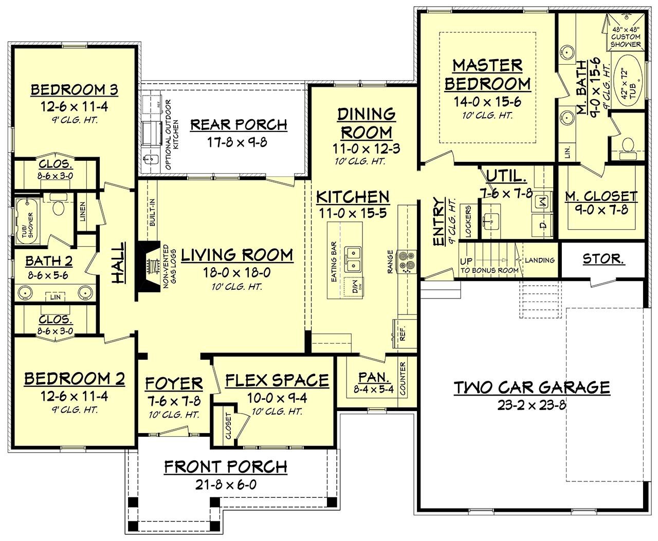 Craftsman House Plan - Refuge Court 40483 - 1st Floor Plan