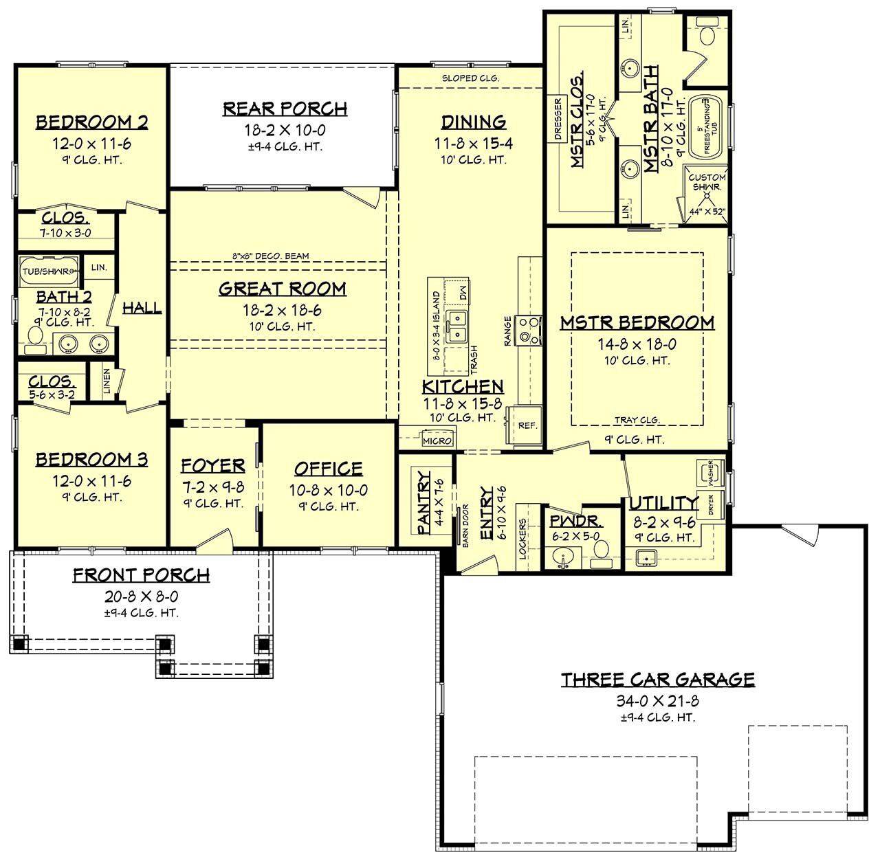Ranch House Plan - Weldon 43670 - 1st Floor Plan