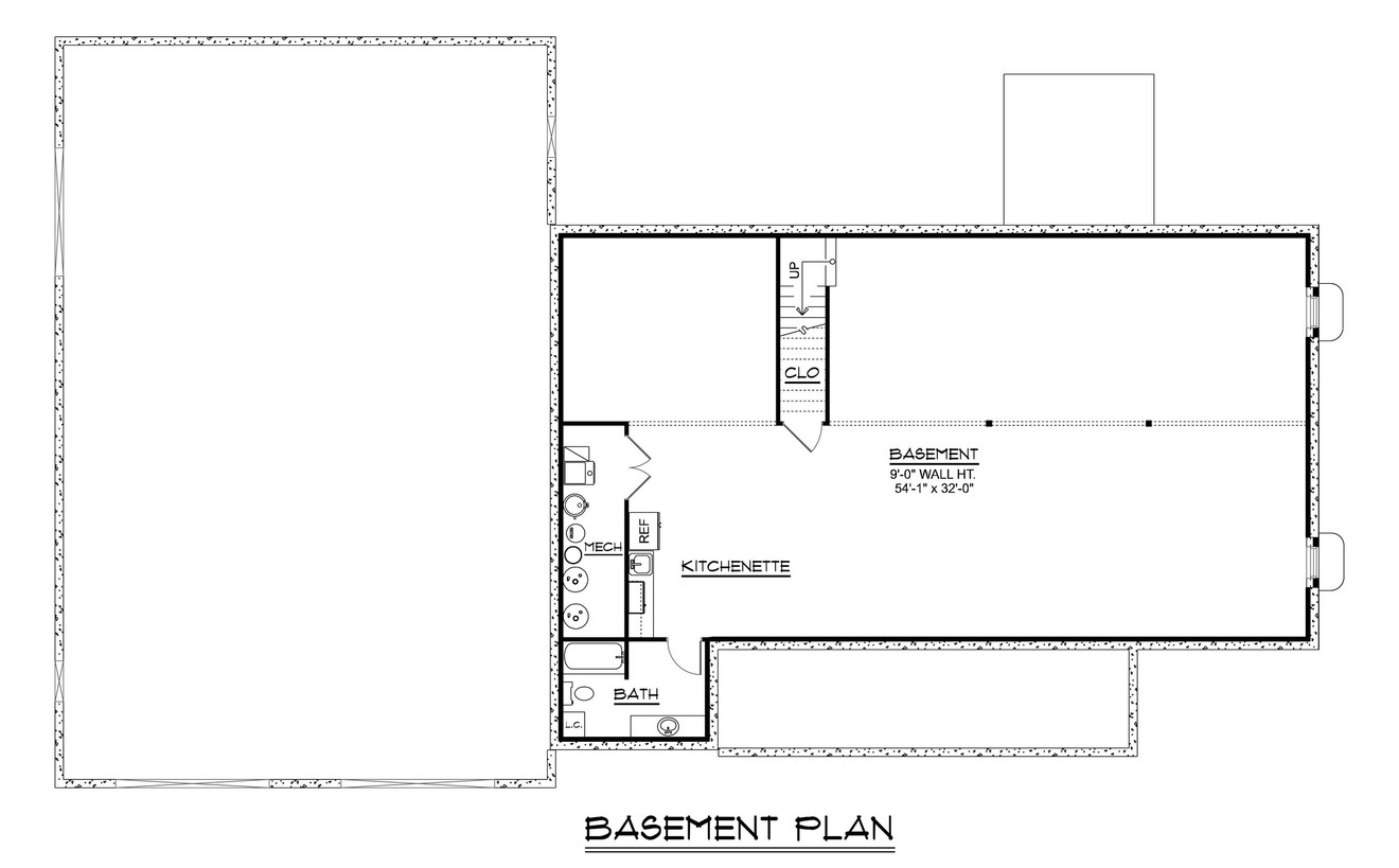 Farmhouse House Plan - 52958 - Basement Floor Plan