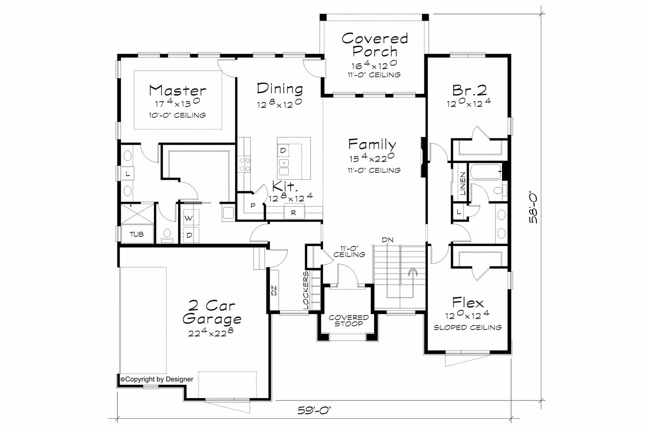 Contemporary House Plan - Ashwin 28642 - 1st Floor Plan