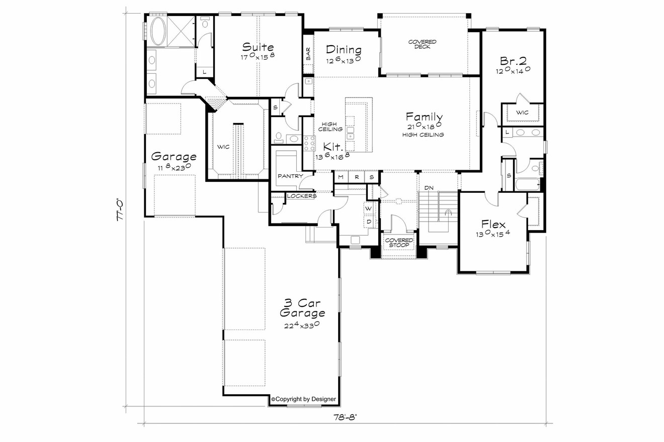 Contemporary House Plan - Rayne 39993 - 1st Floor Plan
