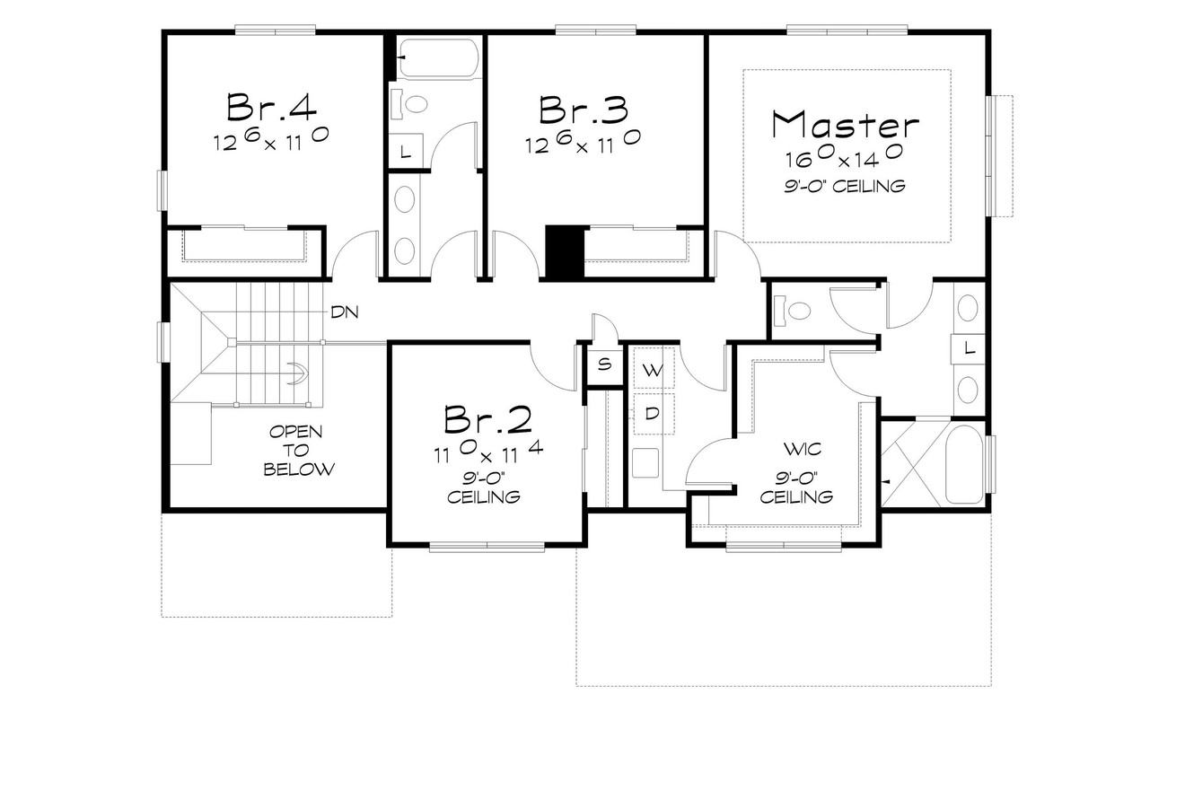 Secondary Image - Contemporary House Plan - Edyn 47578 - 2nd Floor Plan