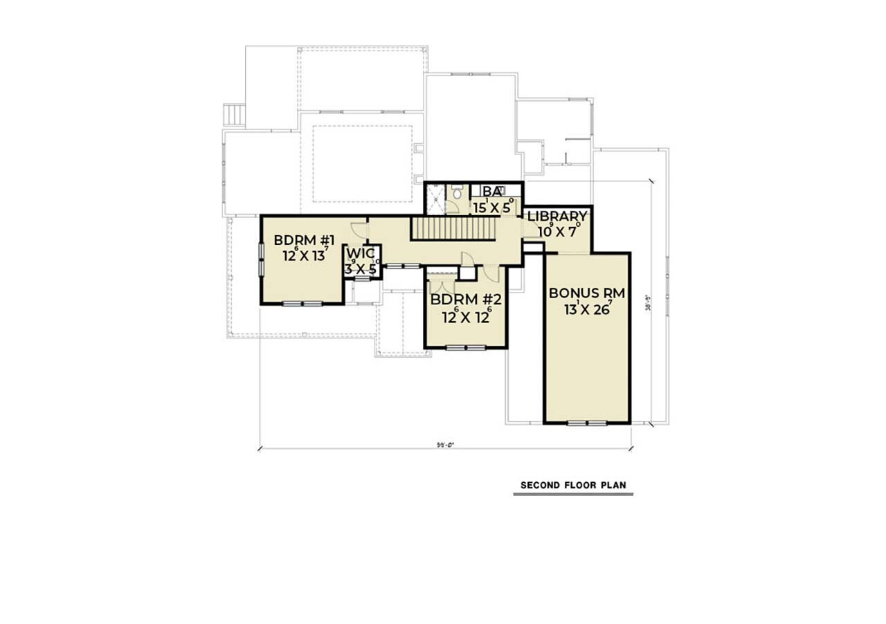 Craftsman House Plan - 13989 - 2nd Floor Plan
