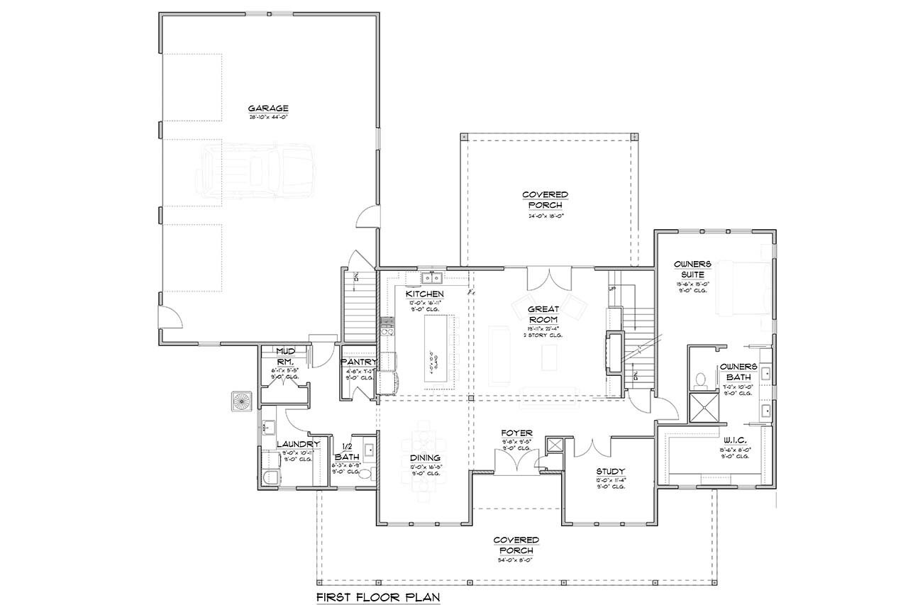 Farmhouse House Plan - Kai Braun 89814 - 1st Floor Plan