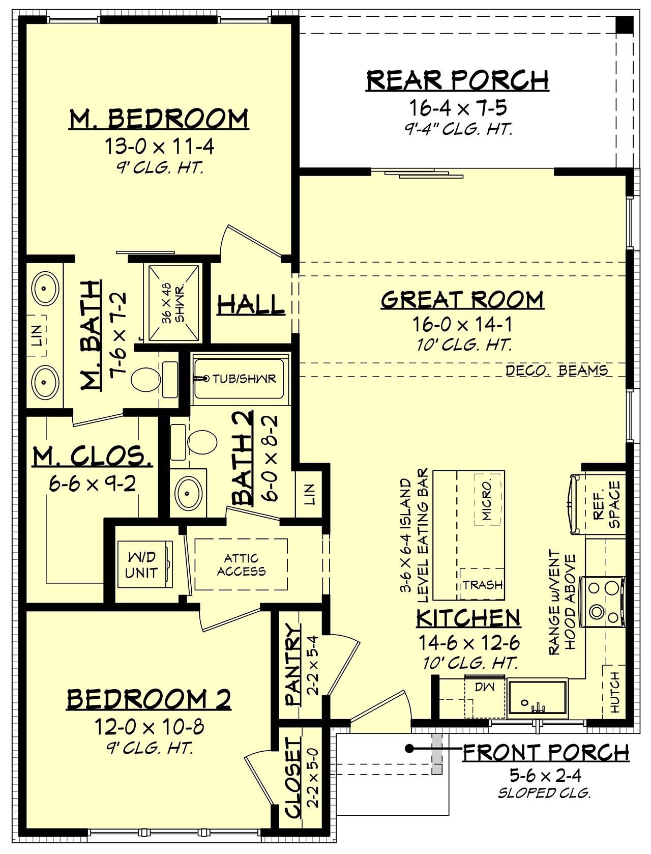 Cottage House Plan - Cove Point 48023 - 1st Floor Plan