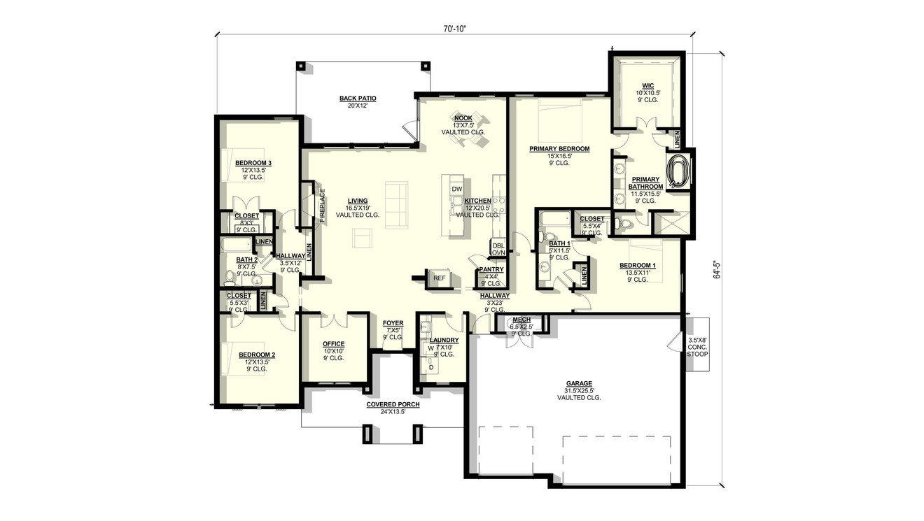 Country House Plan - Fremont - A 99728 - 1st Floor Plan