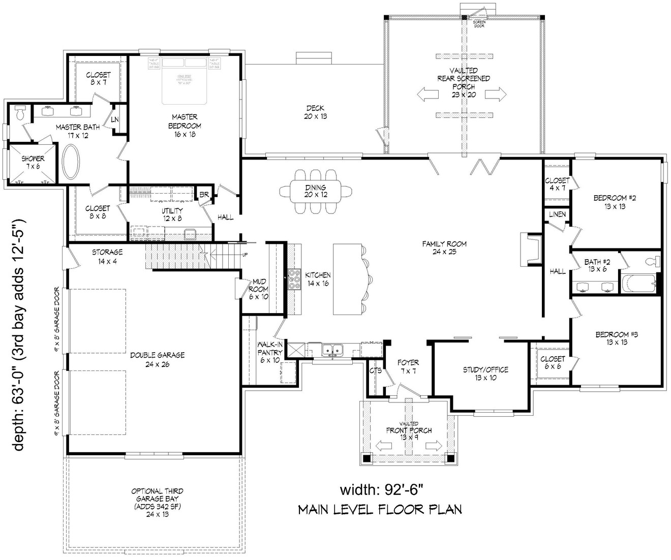Farmhouse House Plan - Evensville Farmhouse 42254 - 1st Floor Plan
