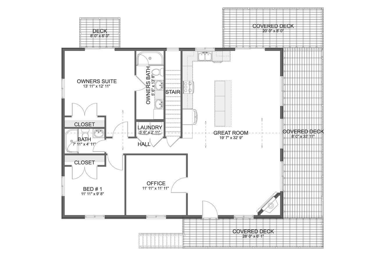 Traditional House Plan - Naylor 68963 - 1st Floor Plan