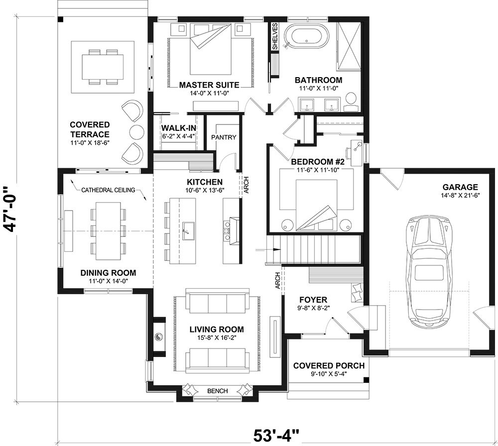 Farmhouse House Plan - Somerset 88840 - 1st Floor Plan