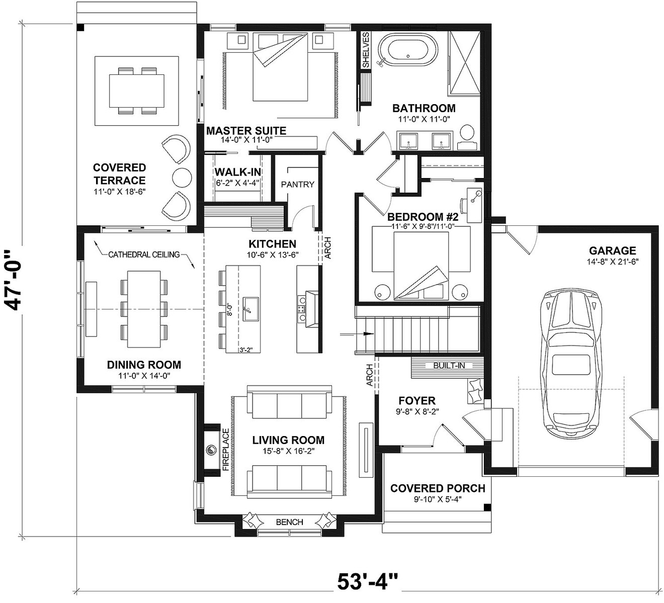 Farmhouse House Plan - Somerset 88840 - 1st Floor Plan