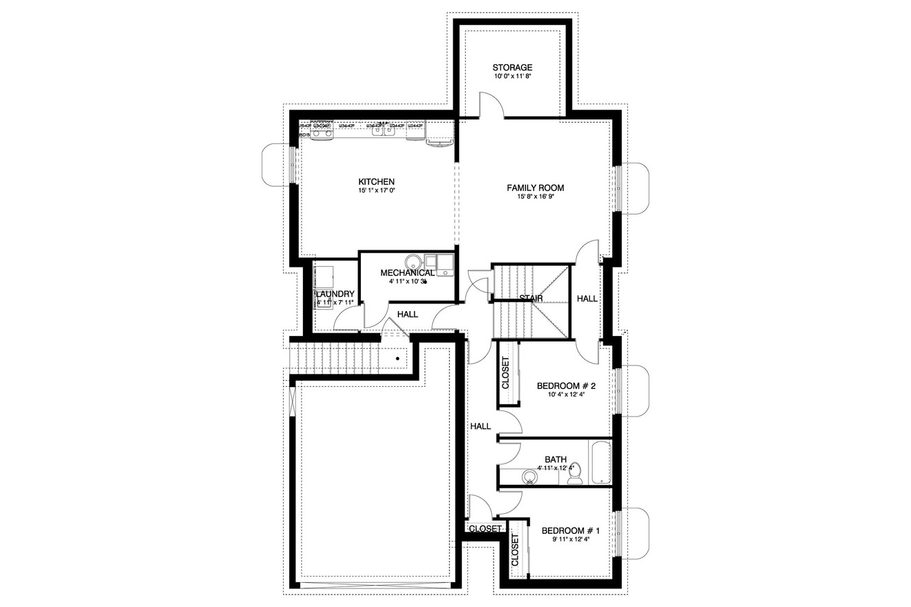 Craftsman House Plan - 65629 - Basement Floor Plan