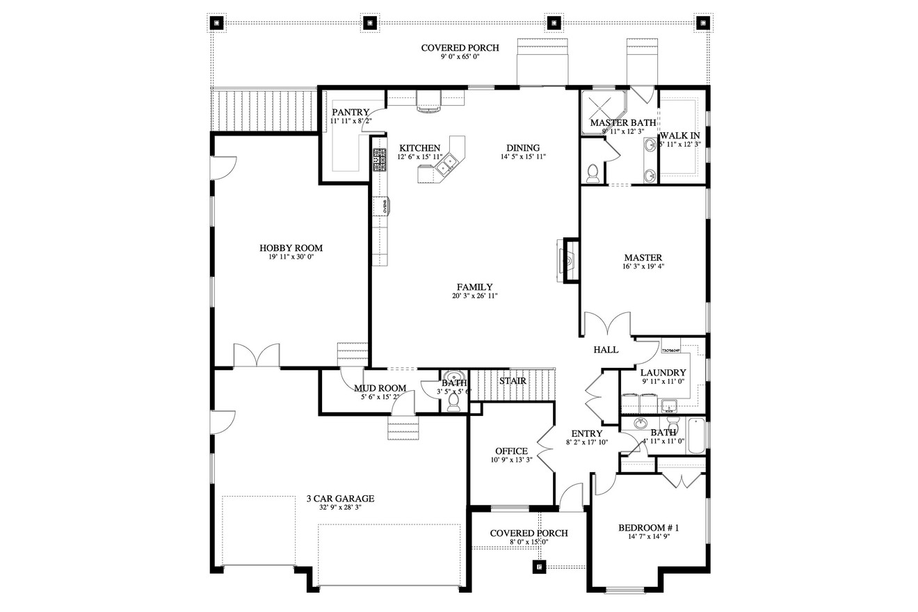 Craftsman House Plan - Randall 47071 - 1st Floor Plan