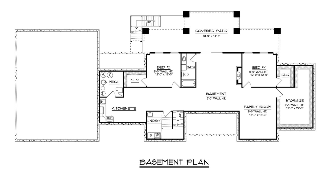 Modern House Plan - 58704 - Basement Floor Plan