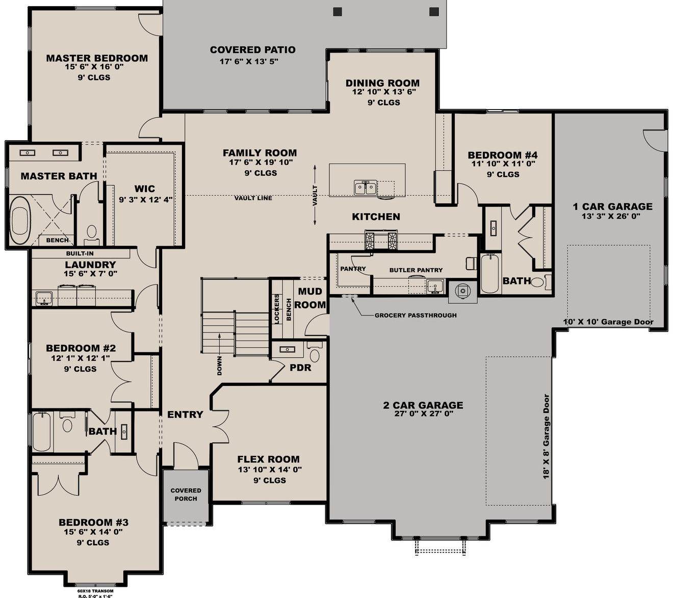 Craftsman House Plan - The Windy Valley 72015 - 1st Floor Plan