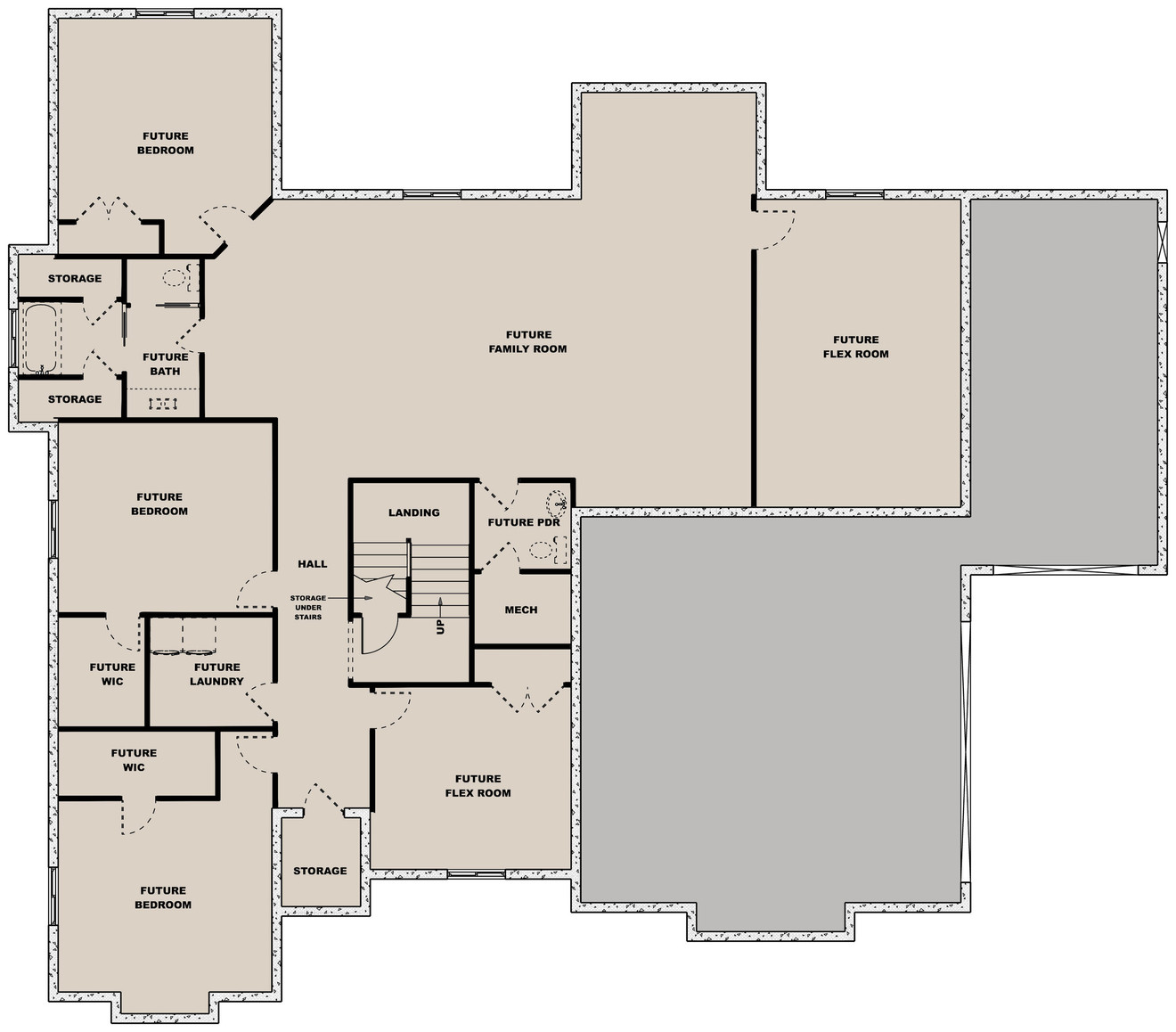 Craftsman House Plan - The Windy Valley 72015 - Basement Floor Plan