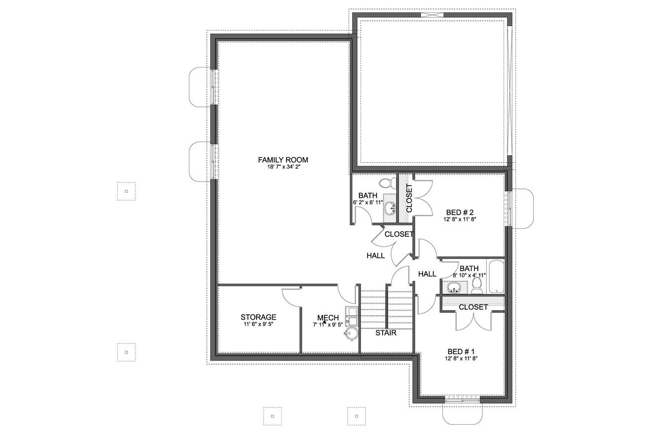 Farmhouse House Plan - Tenney 54523 - Basement Floor Plan
