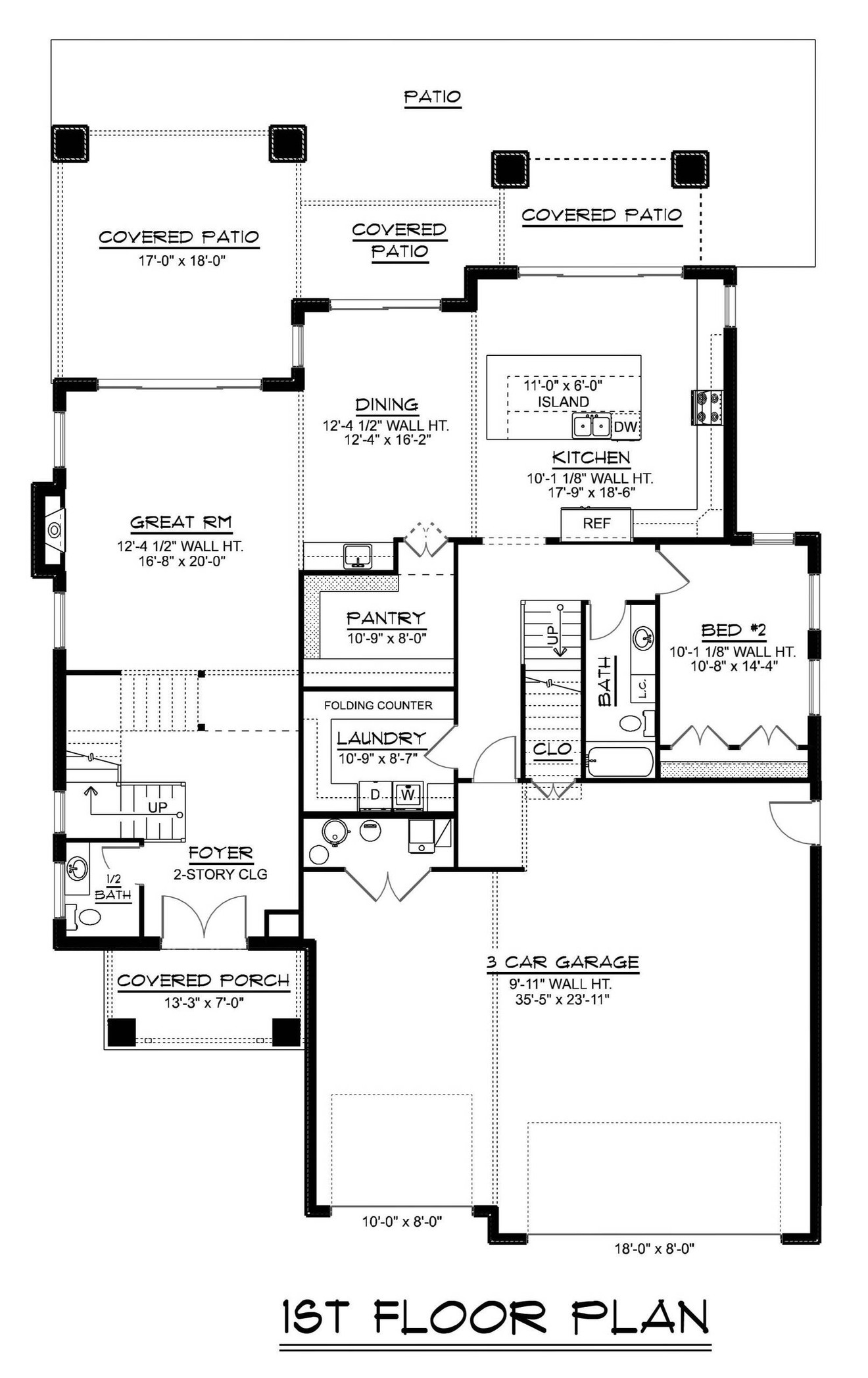 Craftsman House Plan - 56527 - 1st Floor Plan