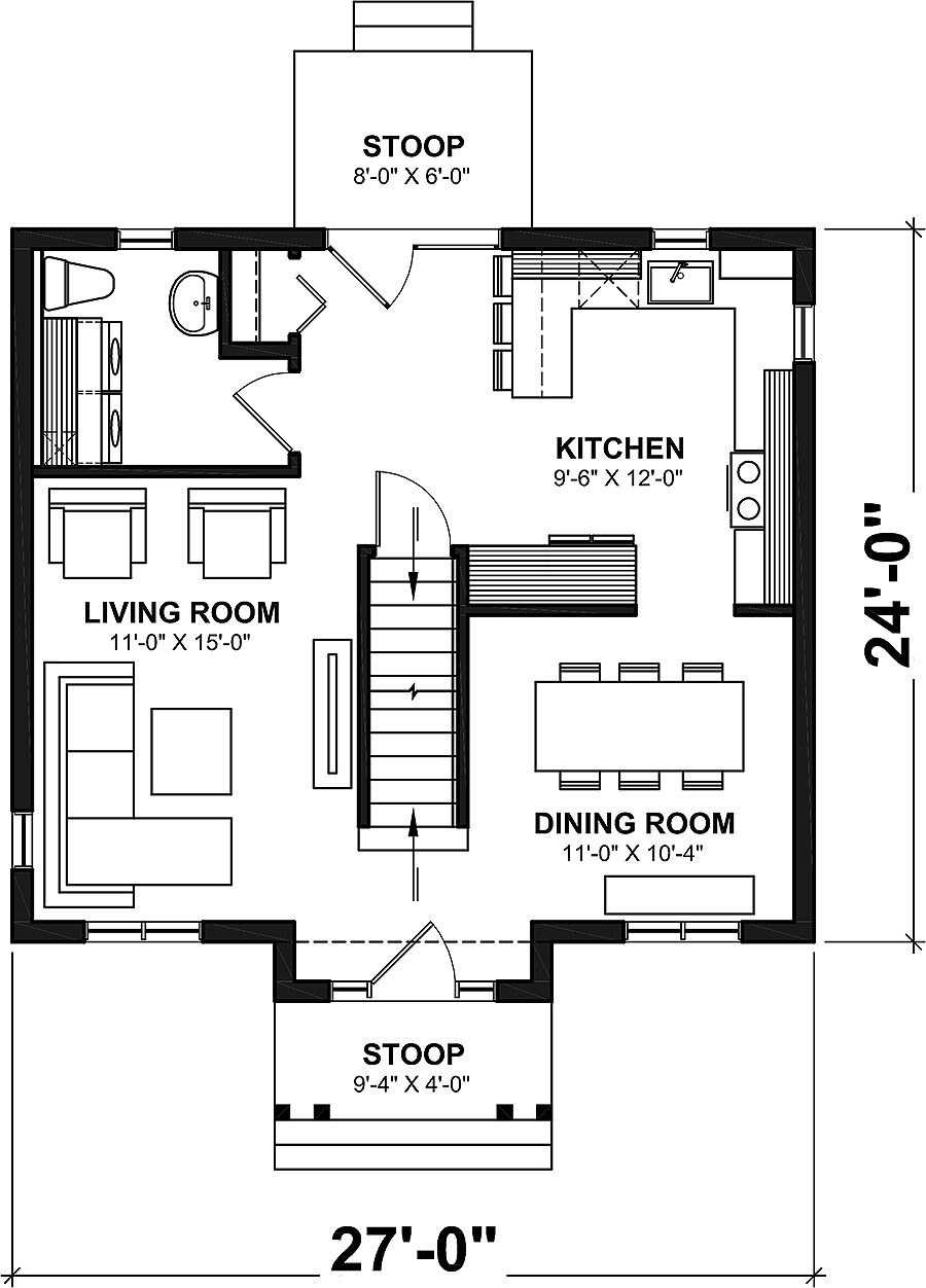 Traditional House Plan - Duranel 4 20385 - 1st Floor Plan