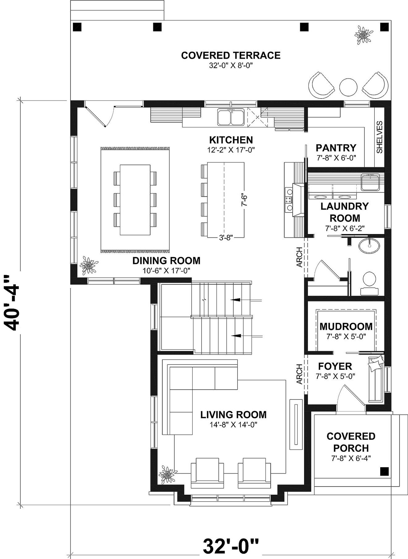 Farmhouse House Plan - Stamford 19117 - 1st Floor Plan