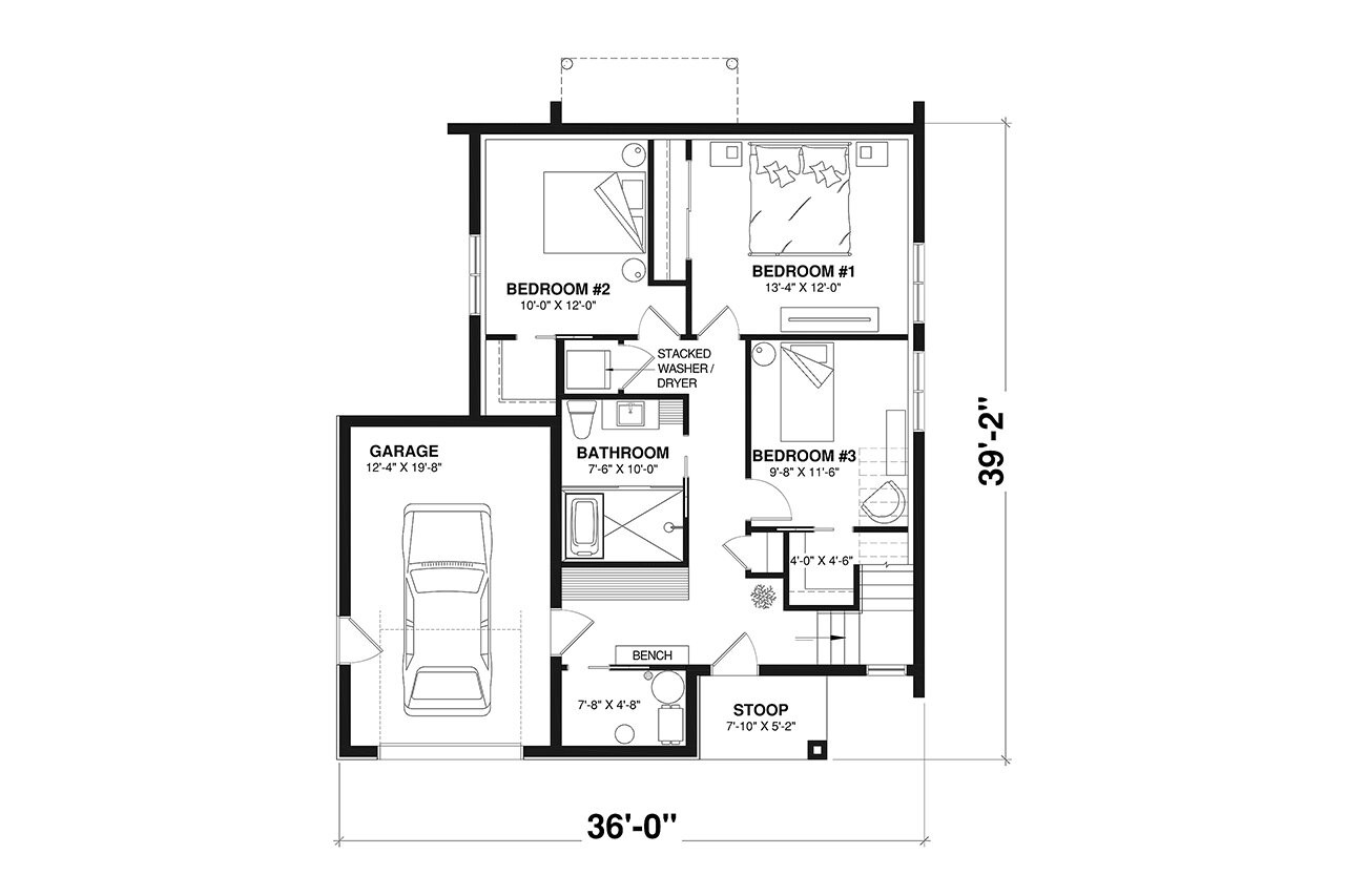 Modern House Plan - Auguste 2 65567 - 1st Floor Plan