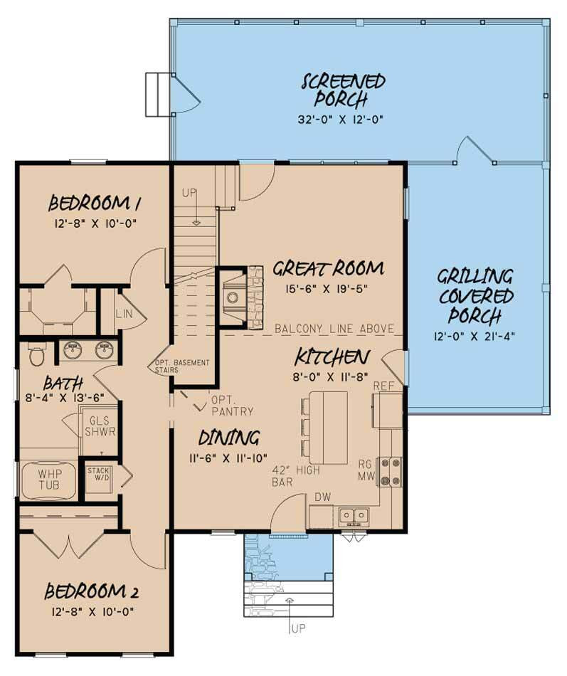 Mountain Rustic House Plan - 5012 Lindsey Landing 70787 - 1st Floor Plan