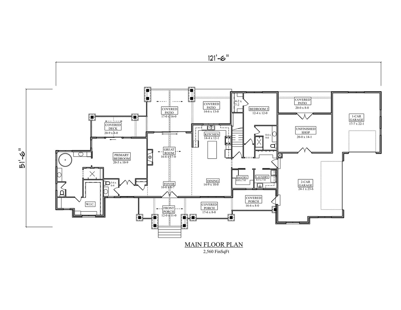 Craftsman House Plan - Hidden River 43276 - 1st Floor Plan