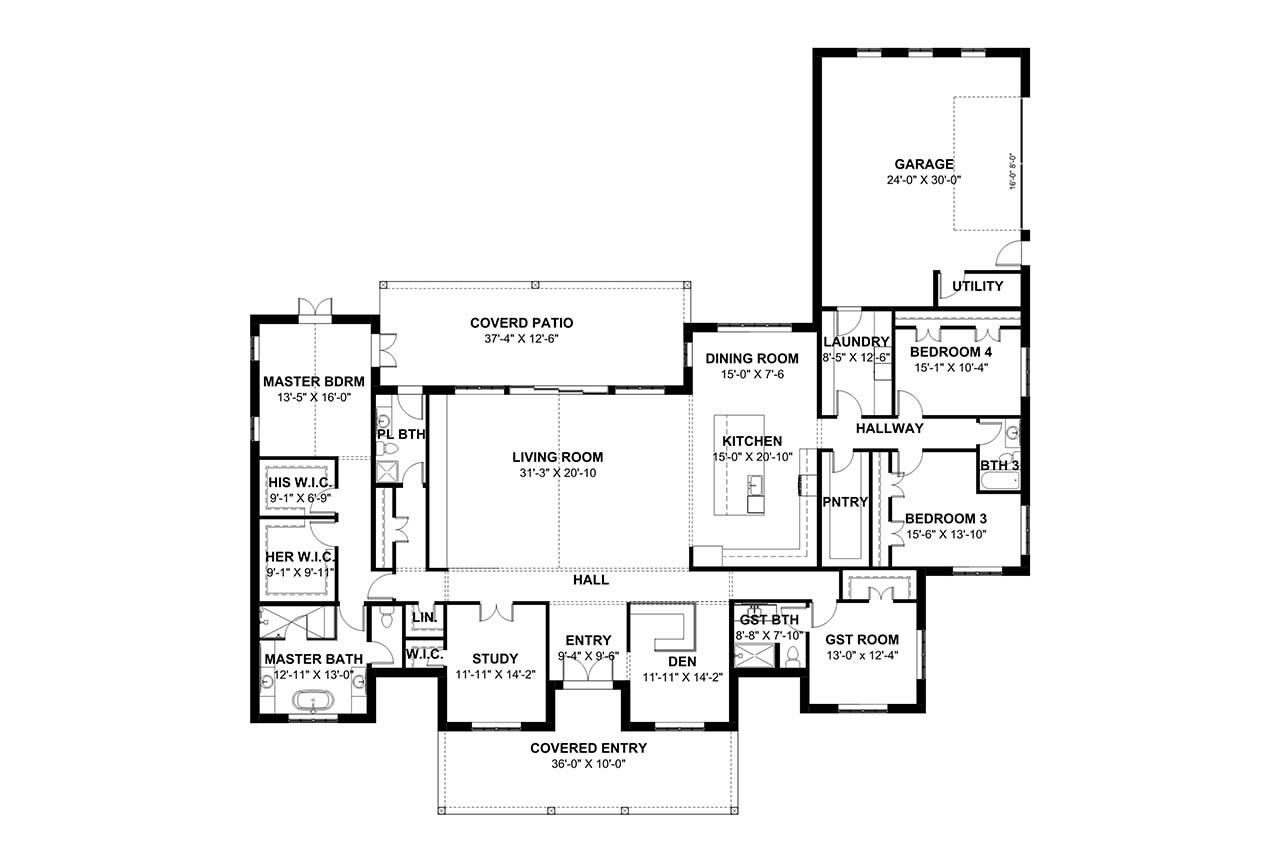 Contemporary House Plan - Seward 16239 - 1st Floor Plan