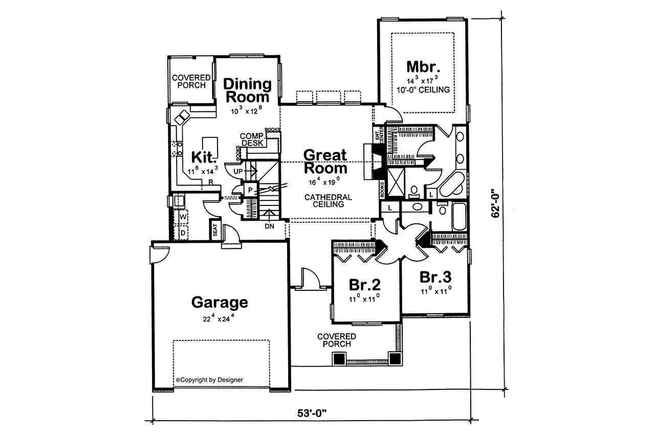 Craftsman House Plan - Farrington FB 75143 - 1st Floor Plan
