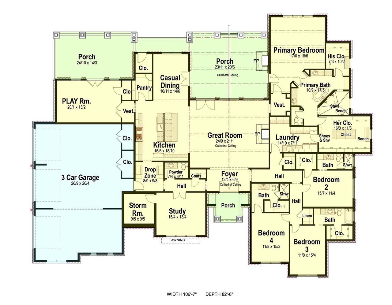 Farmhouse House Plan - Abilene 57187 - 1st Floor Plan