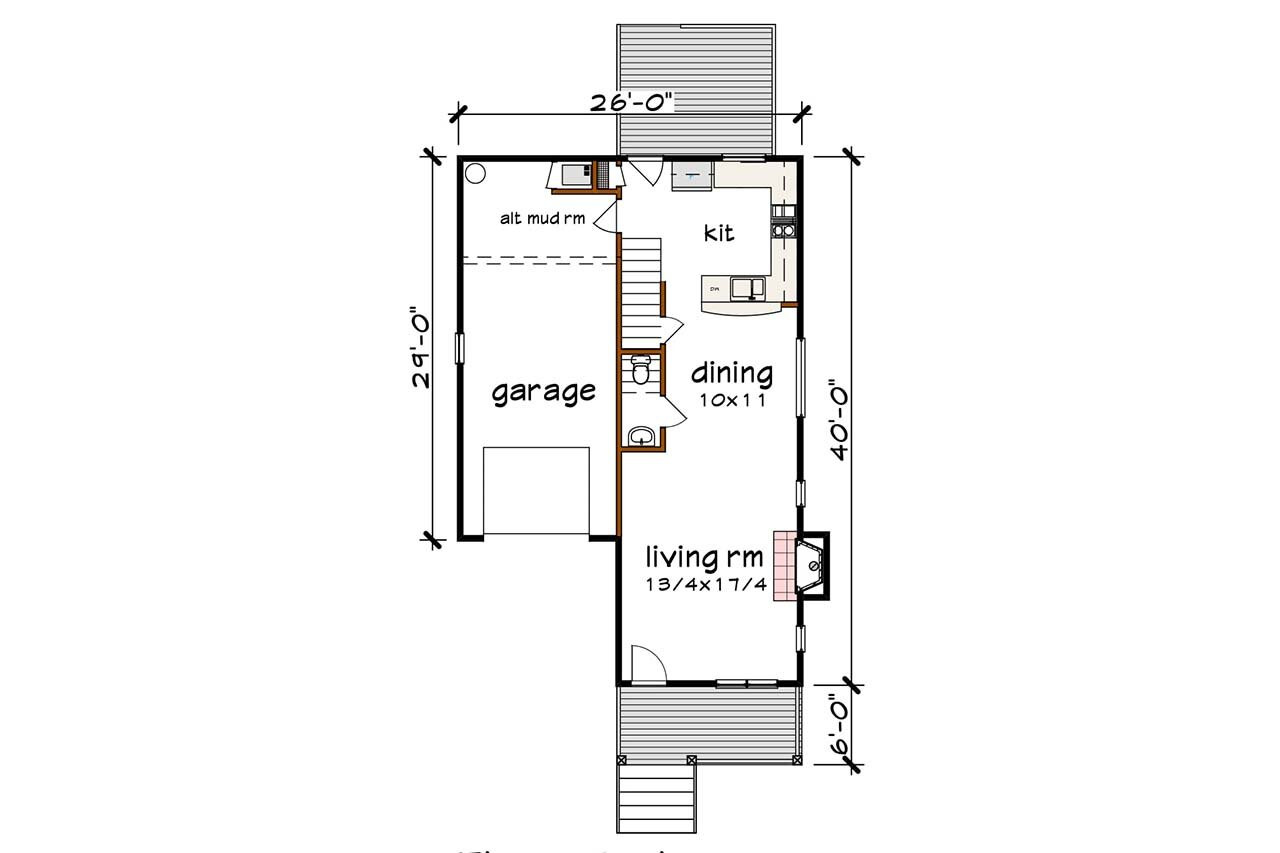 Contemporary House Plan - 35532 - 1st Floor Plan