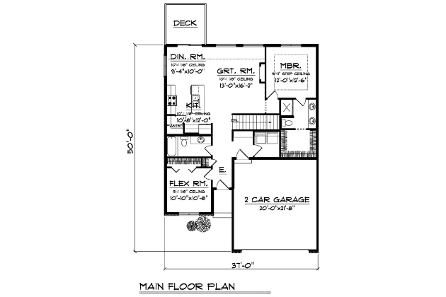 Ranch House Plan - 74319 - 1st Floor Plan