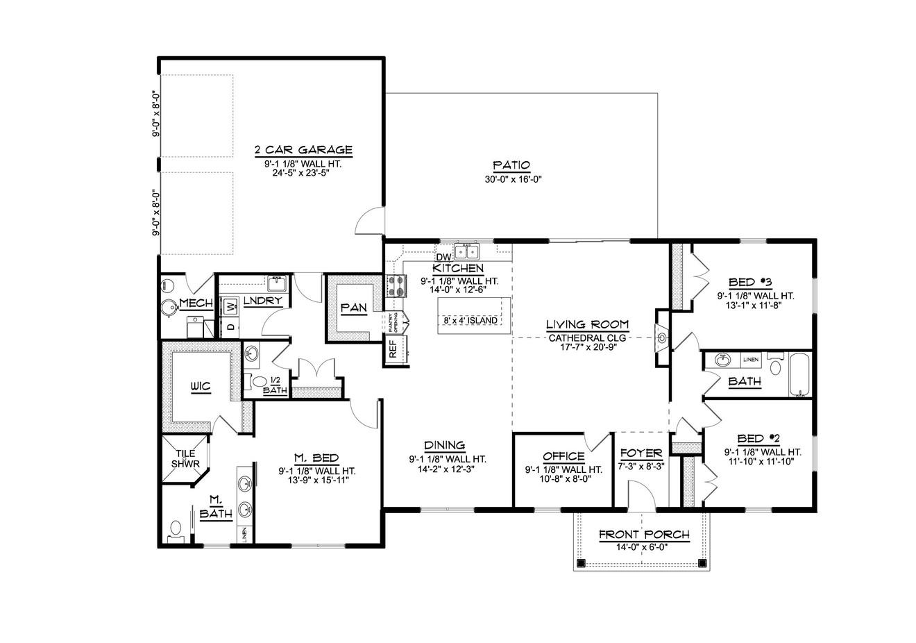 Country House Plan - 67406 - 1st Floor Plan