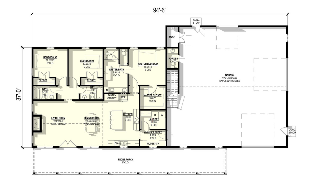 Country House Plan - Geranium 12342 - 1st Floor Plan