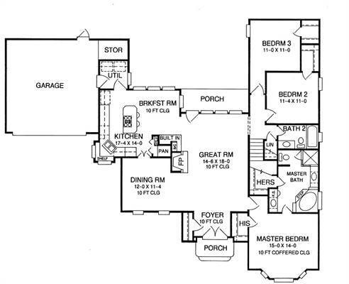 European House Plan - Cliffrose 73463 - 1st Floor Plan
