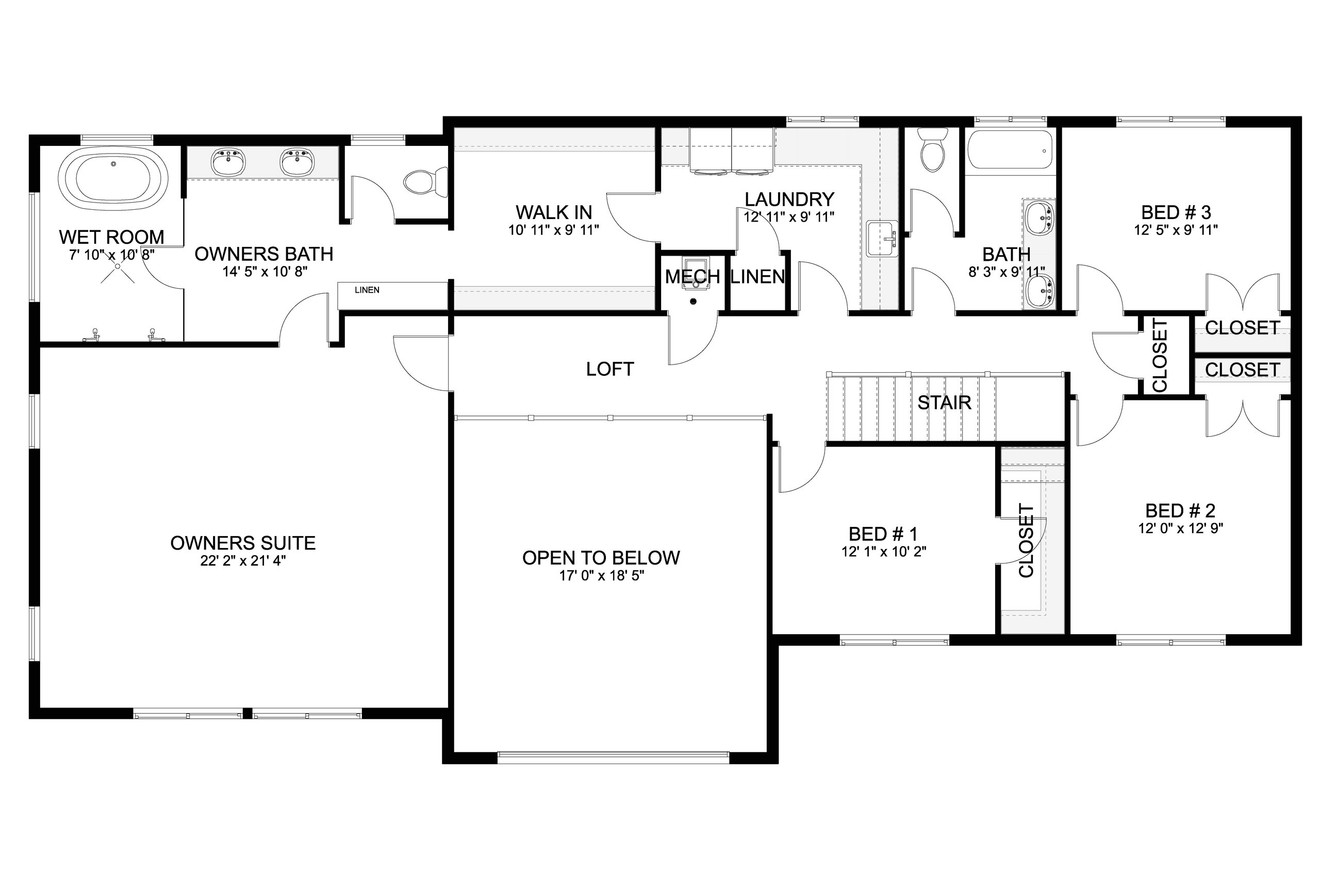 Traditional House Plan - Forbes 44563 - 2nd Floor Plan