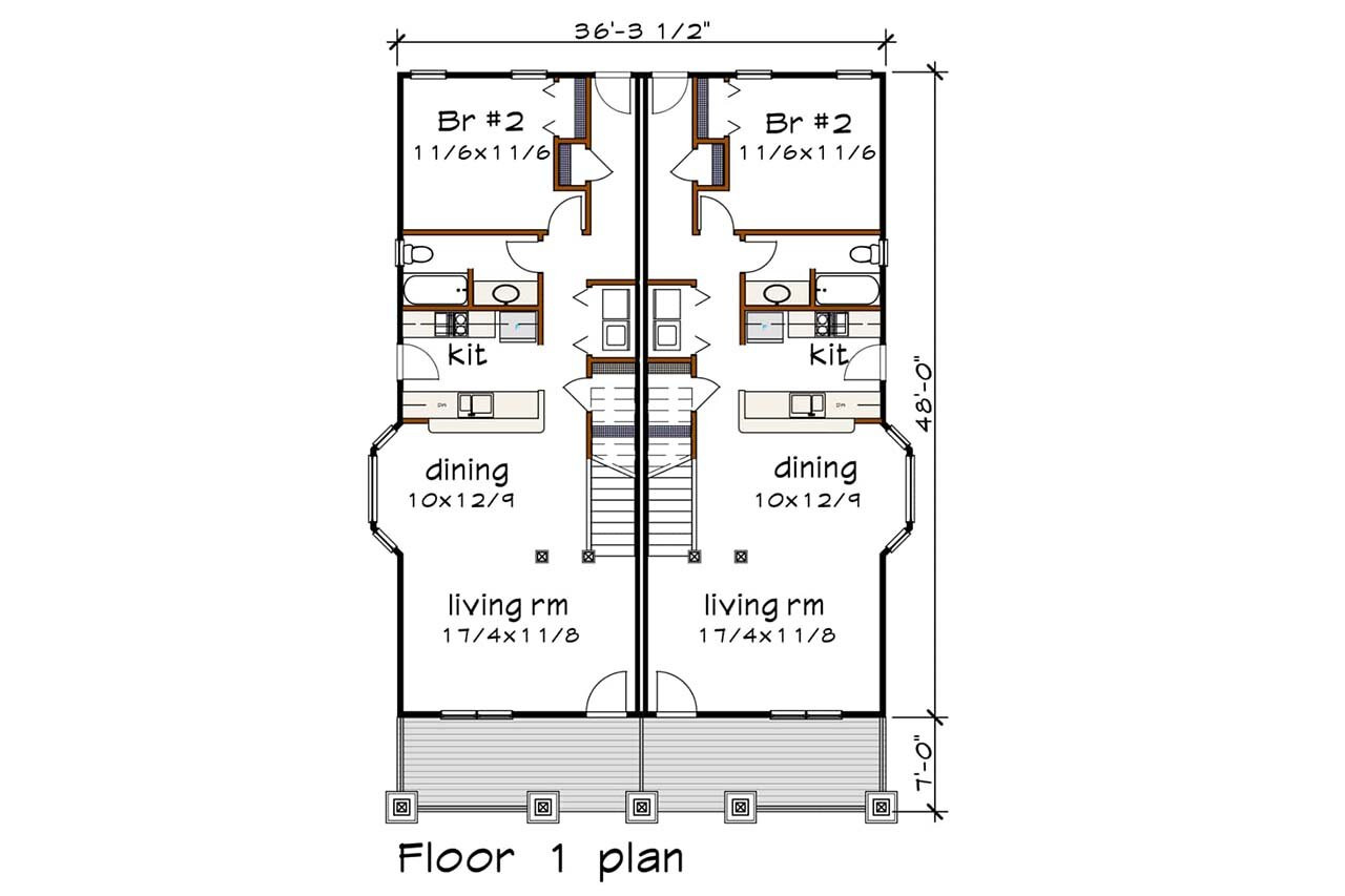 Craftsman House Plan - 36630 - 1st Floor Plan