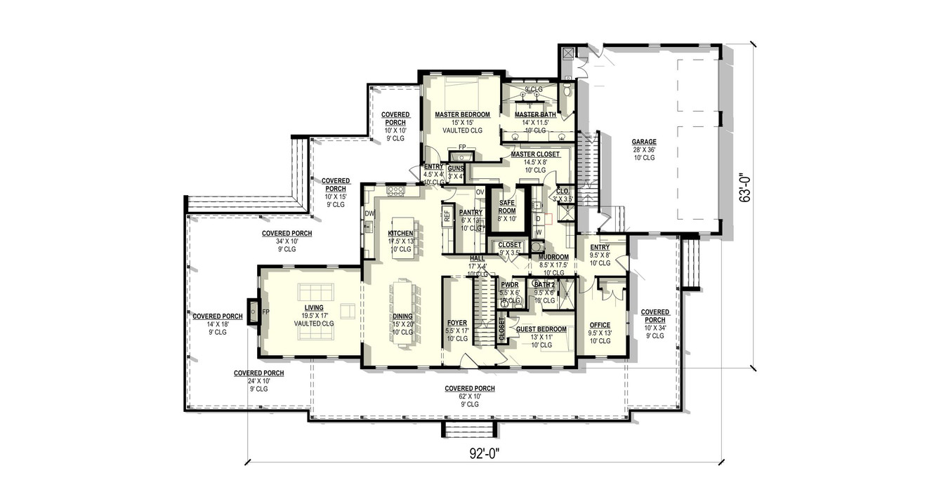 Country House Plan - Linden 77525 - 1st Floor Plan