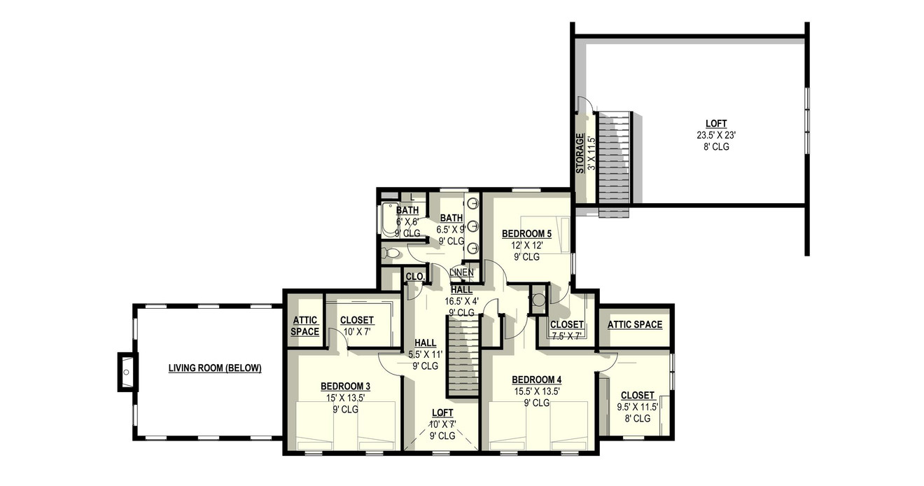 Secondary Image - Country House Plan - Linden 77525 - 2nd Floor Plan