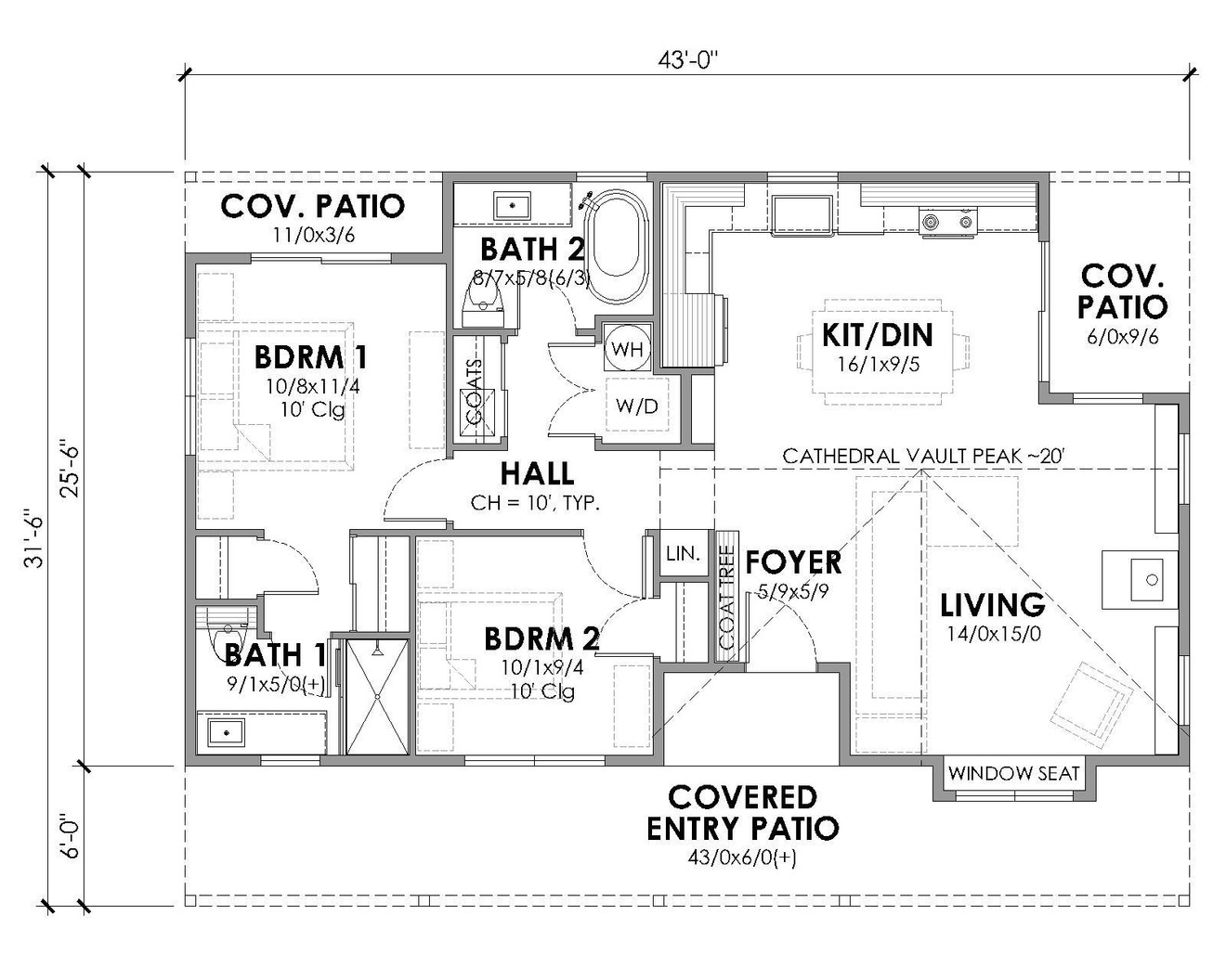 Farmhouse House Plan - Madeline 57954 - 1st Floor Plan