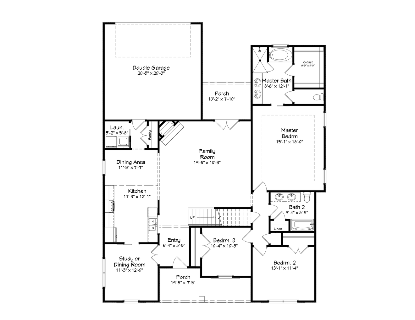Craftsman House Plan - 38045 - 1st Floor Plan