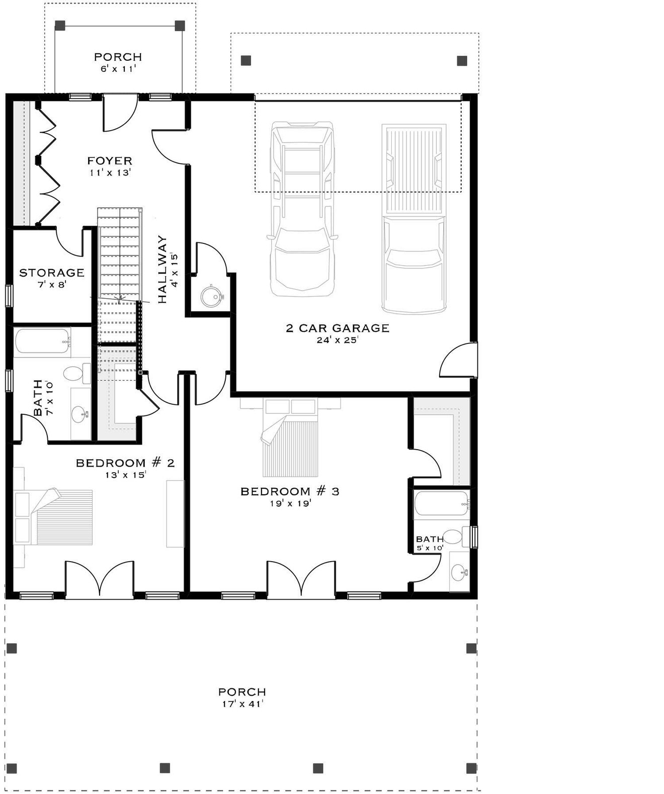 Cottage House Plan - The Fieldstone 49255 - 1st Floor Plan