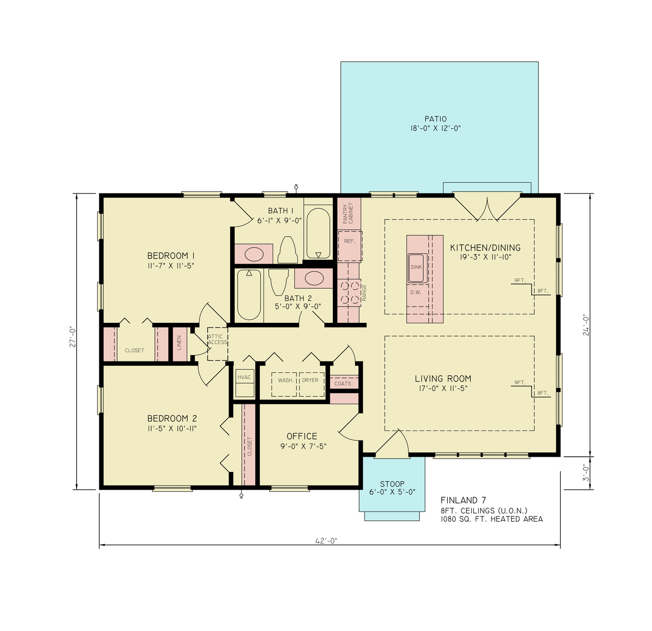 Cottage House Plan - Finland 7 90744 - 1st Floor Plan