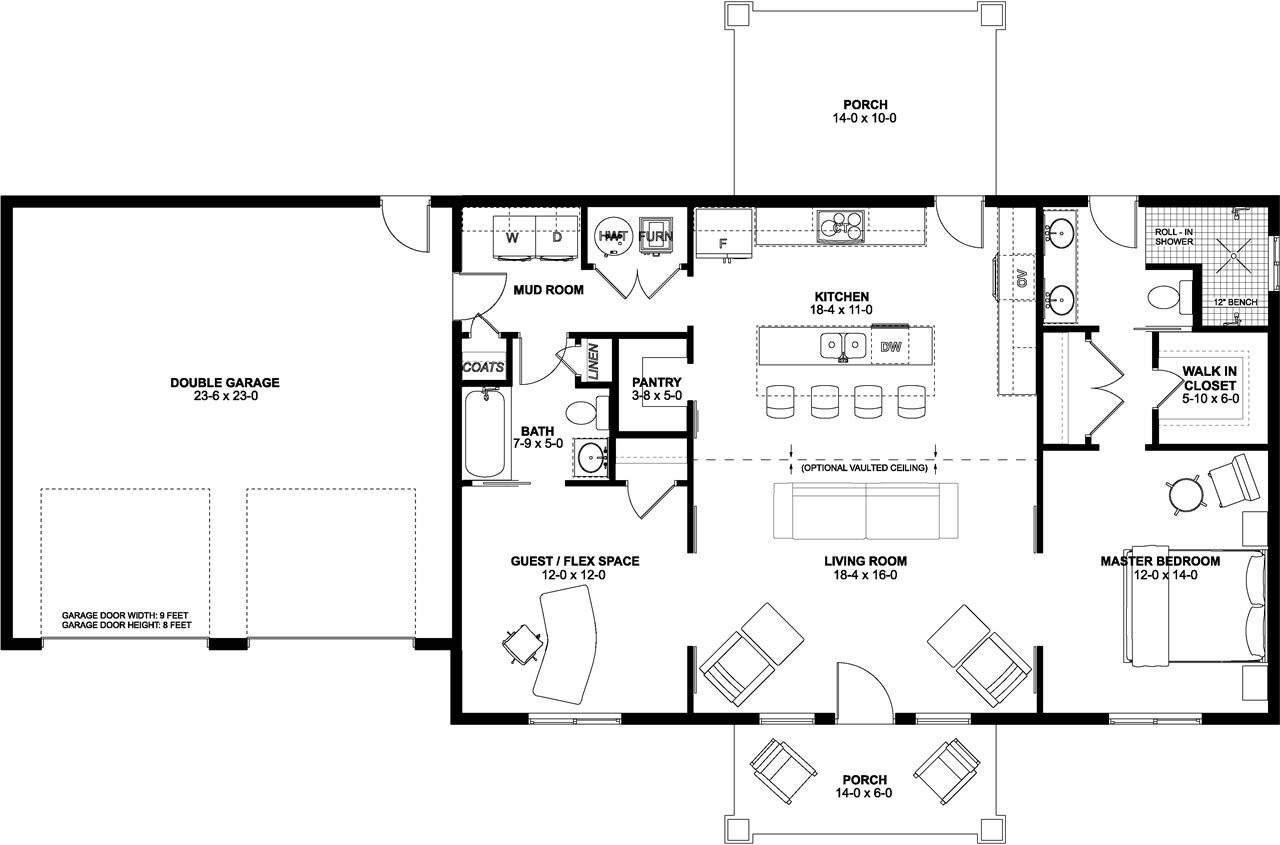 Farmhouse House Plan - 82740 - 1st Floor Plan