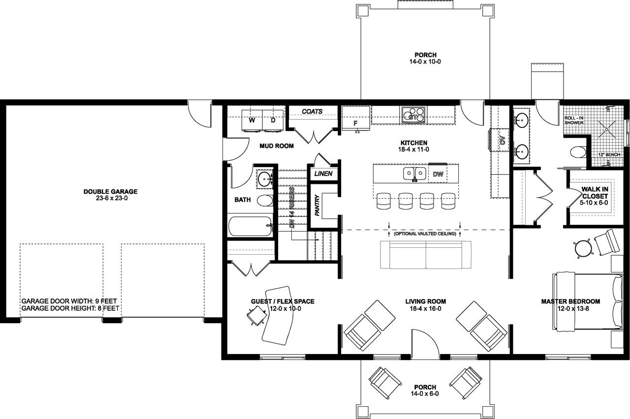 Farmhouse House Plan - 82740 - Basement Floor Plan